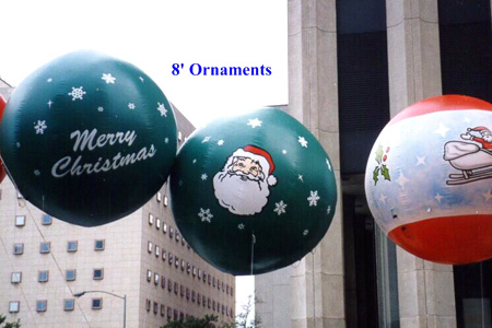 Helium Parade Balloons - 8' Christmas Ornaments